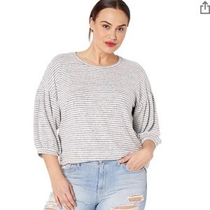 Lucky brand Hacci Volume Sleeve top 2x